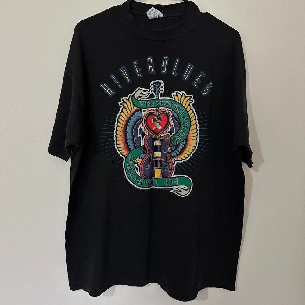 Vintage 1994 Riverblues “ The Seventh Annual Philadelphia” Black Tee  Size: XL